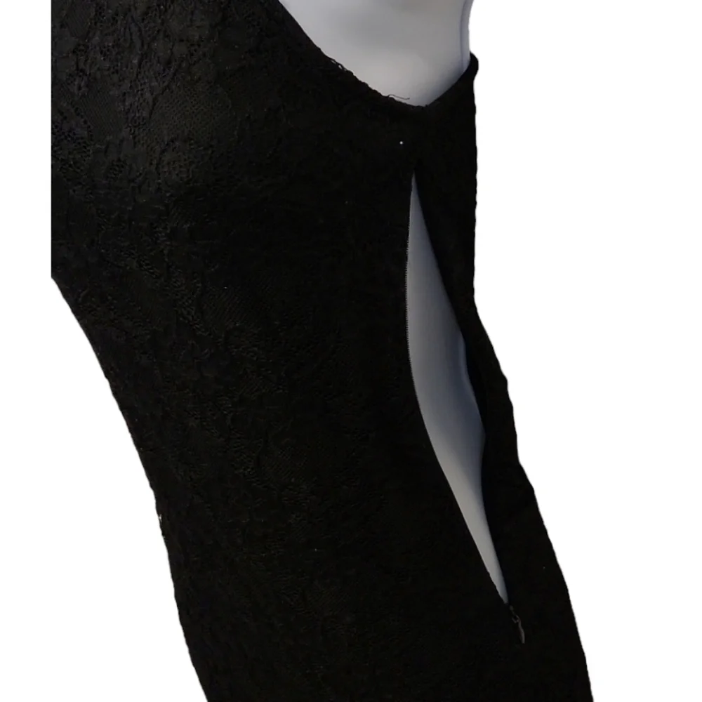 One Clothing Halter Lace Overlay Keyhole Back Dress